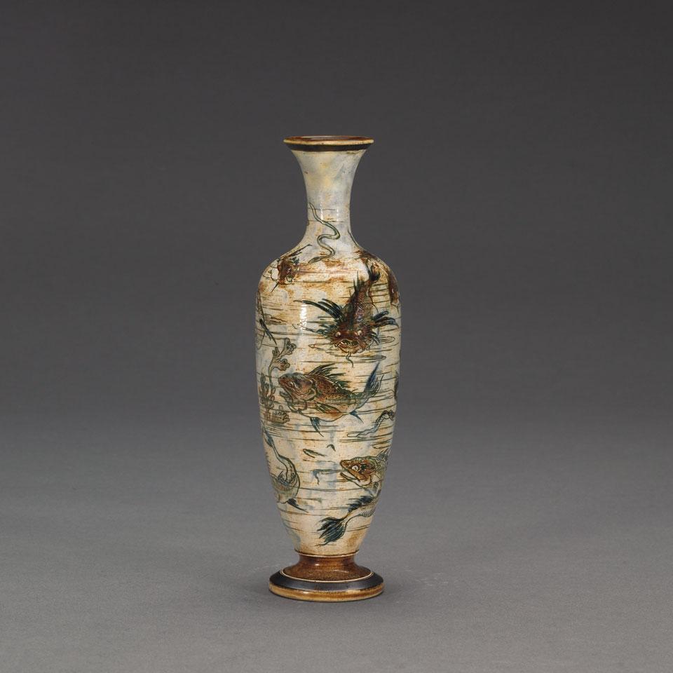 Martin Brothers Stoneware Fish Vase, dated 1892