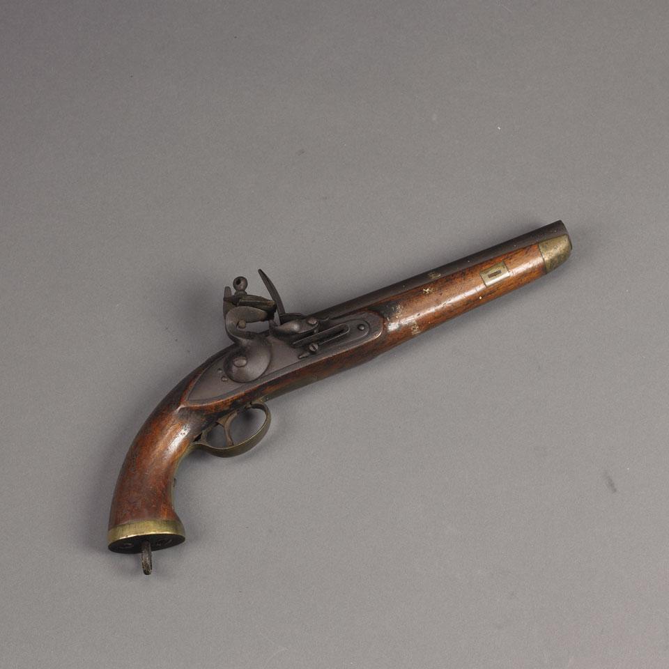 English Flintlock Sea Service Pistol, early 19th century