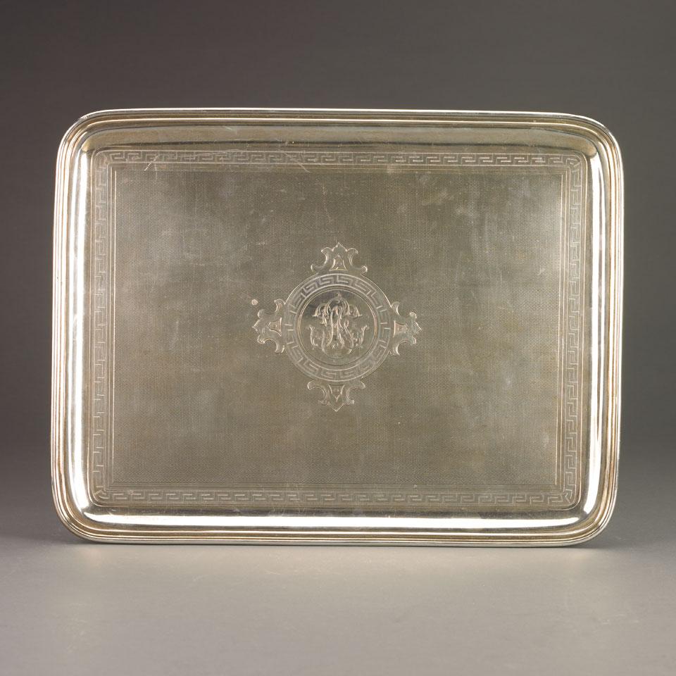 French Silver Plated Serving Tray, c.1900