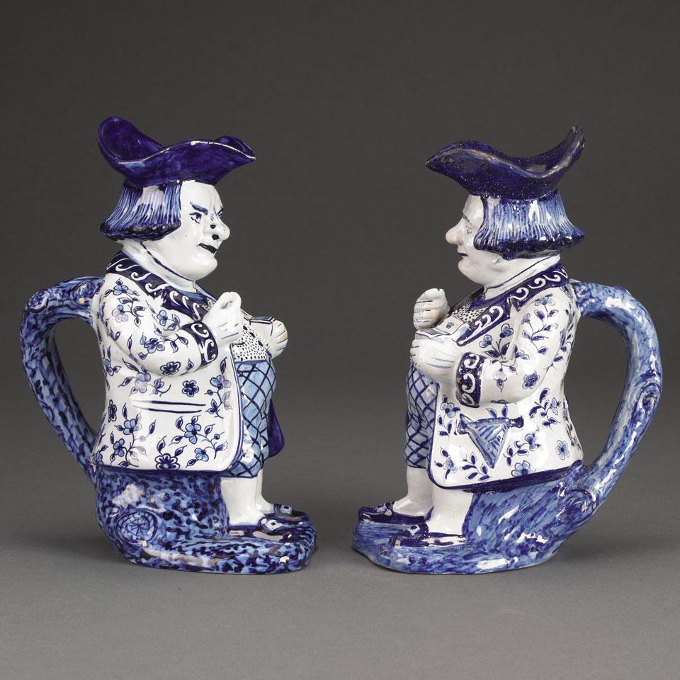 Pair of Delft Toby Jugs, late 19th century
