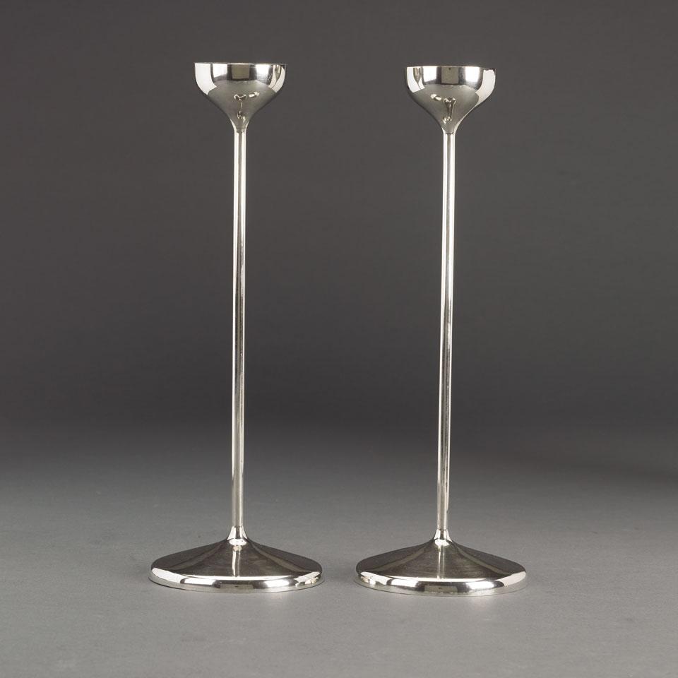 Pair of English Silver Candlesticks, Robert Welch, Birmingham, 1967