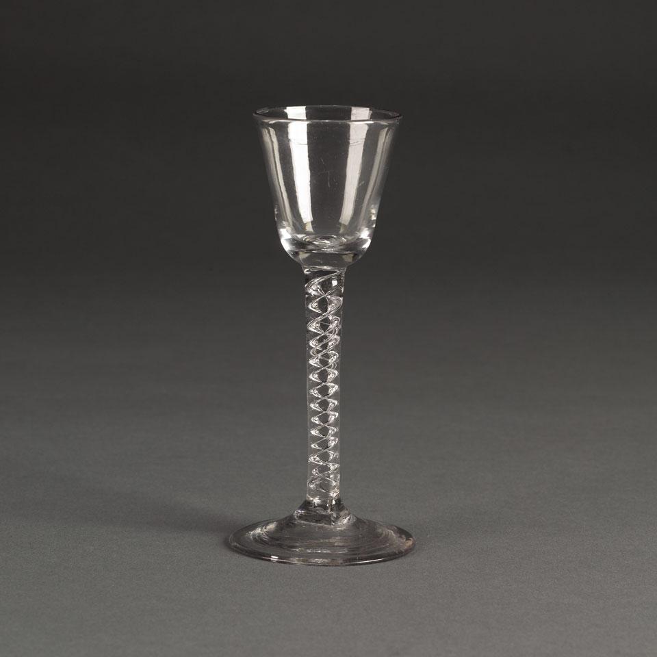 English Airtwist Stemmed Wine Glass, c.1750