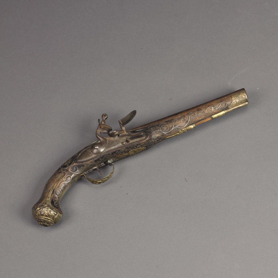 Continental Flintlock Pistol, late 18th/early 19th century