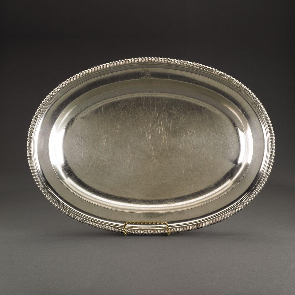 William IV Silver Oval Platter, Messrs. Barnard, London, 1834