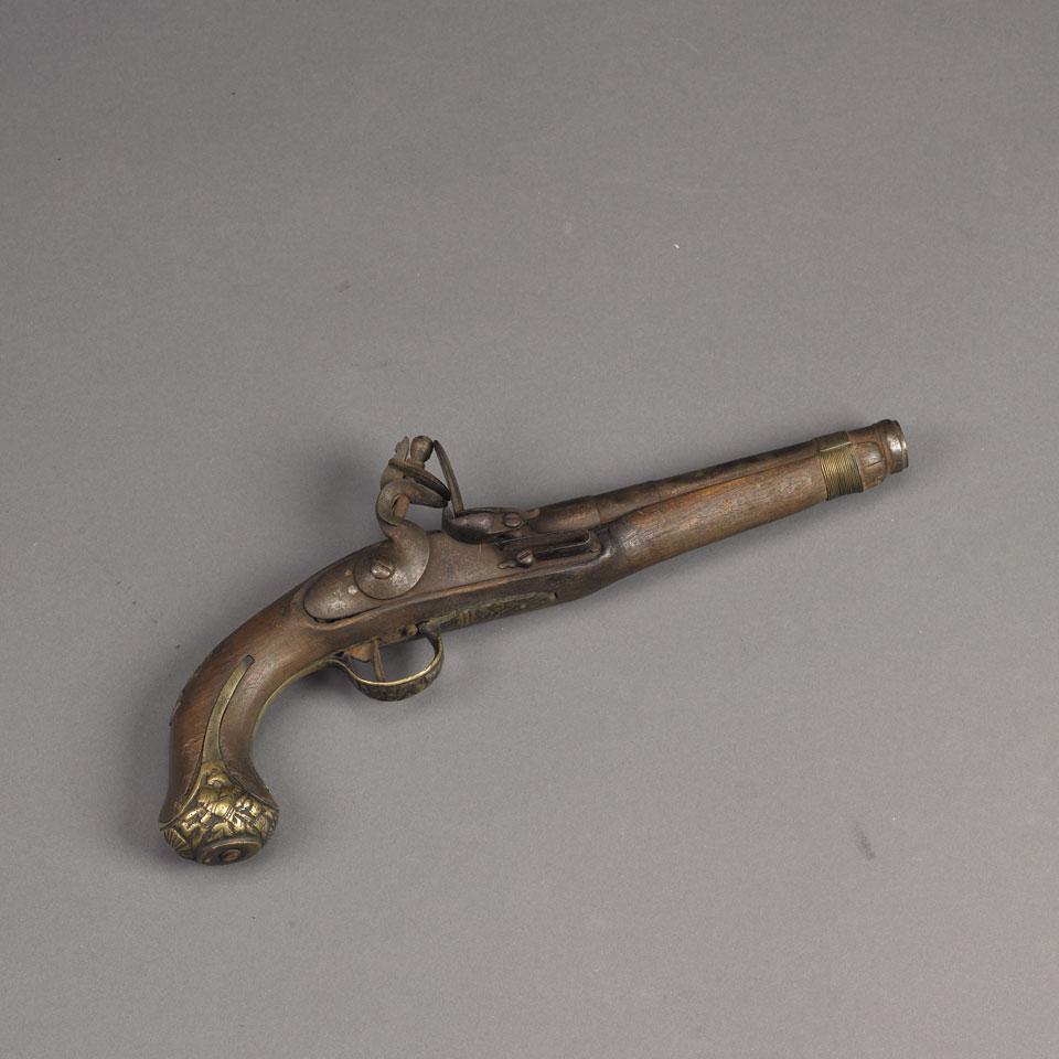 Continental Flintlock Pistol, early 19th century