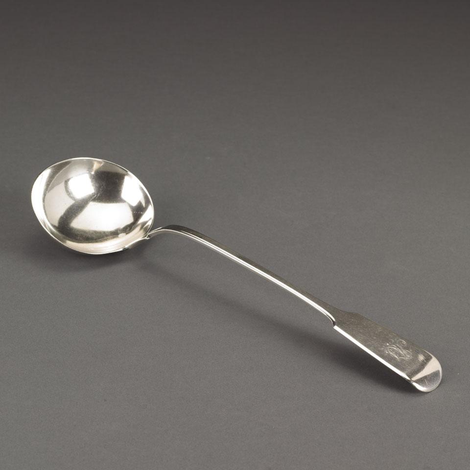 William IV Silver Fiddle Pattern Soup Ladle, William Rawlings Sobey, Exeter, 1834