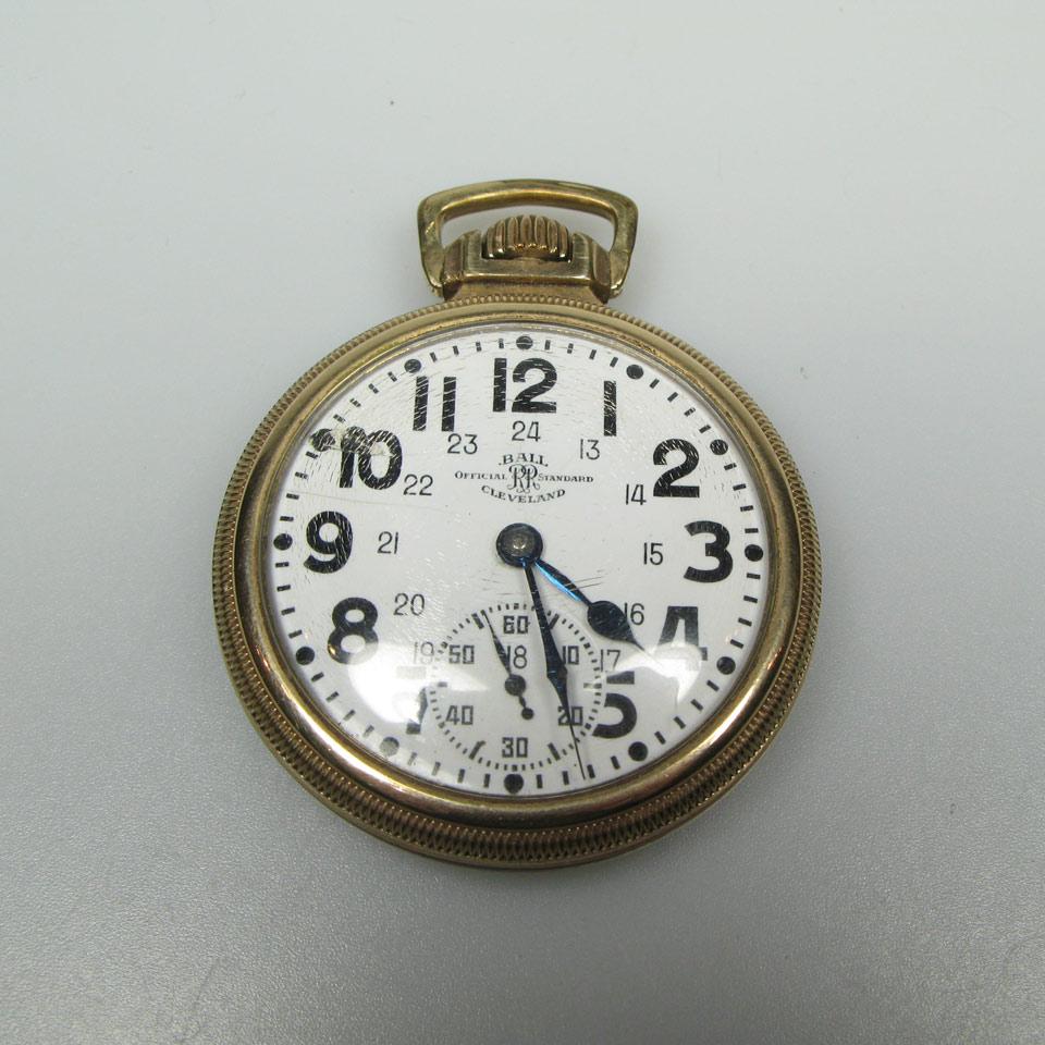 Ball Watch Co. (Record Watch Co.) Openface Stem Wind Pocket Watch