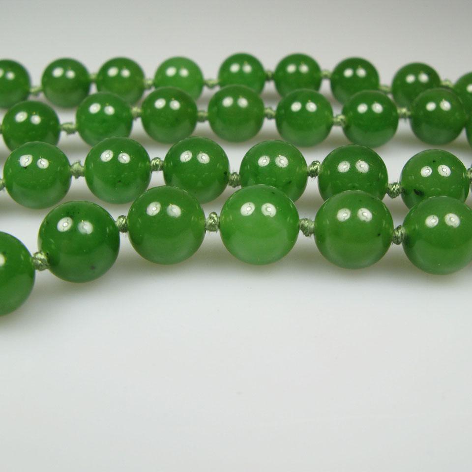 Single Strand Of Nephrite Beads (10.0mm)