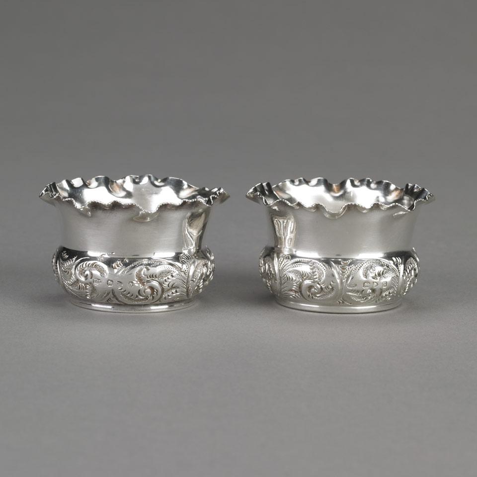 Pair of Late Victorian Silver Salts, Florence Warden, Chester, 1896