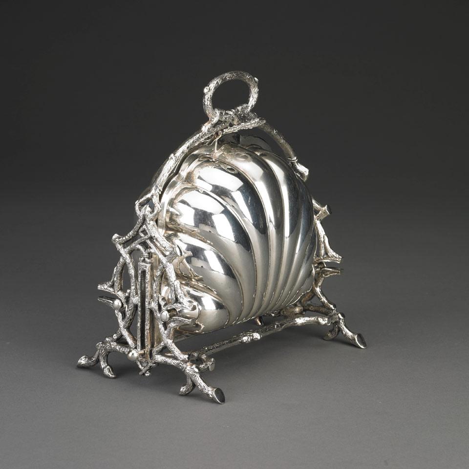 Late Victorian Silver Plated Shell Breakfast Dish, Walker & Hall, c.1900