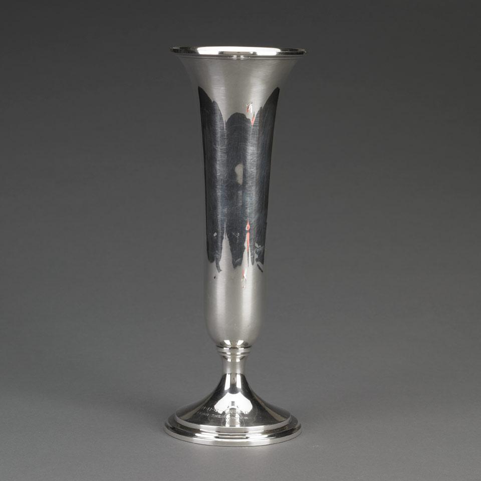 American Silver Trumpet Vase, Samuel Kirk & Son Inc., Baltimore, Md., c.1930