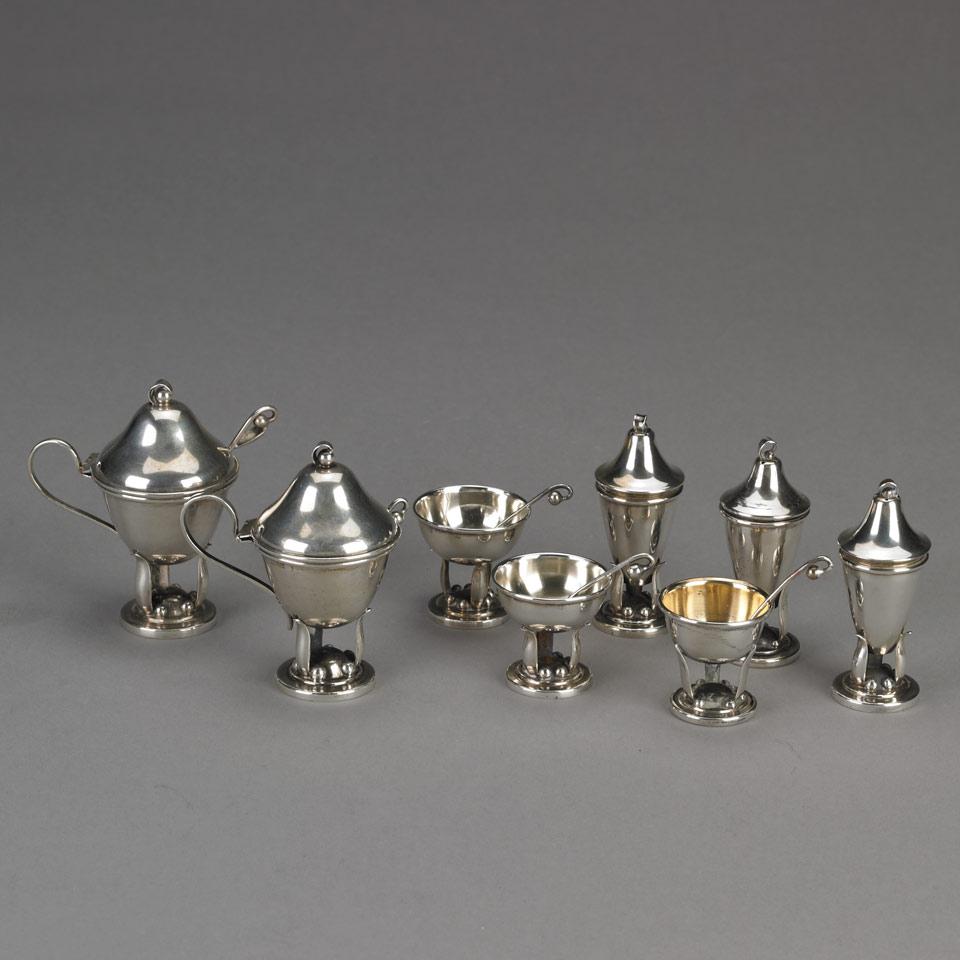 Canadian Silver Condiment Set, Carl Poul Petersen, Montreal, Que., mid-20th century