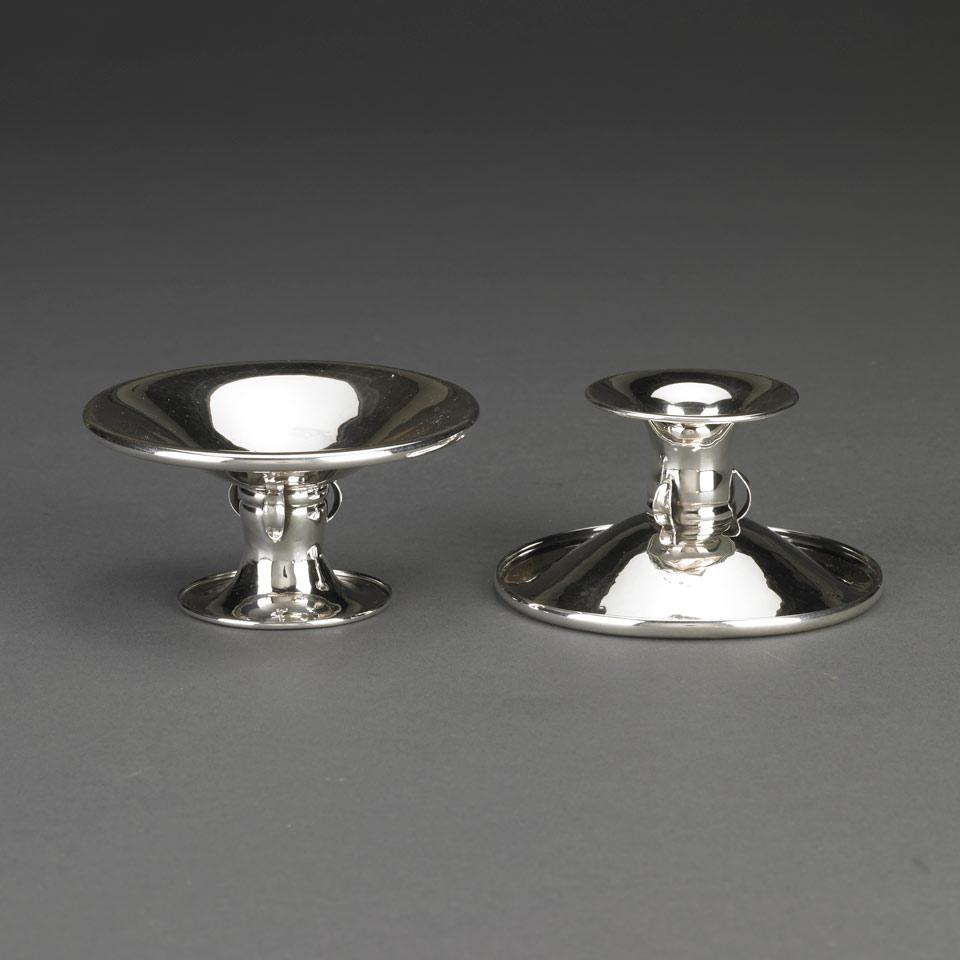Pair of Canadian Silver Candlestick/Candy Dishes, Poul Petersen, Montreal, Que., mid-20th century