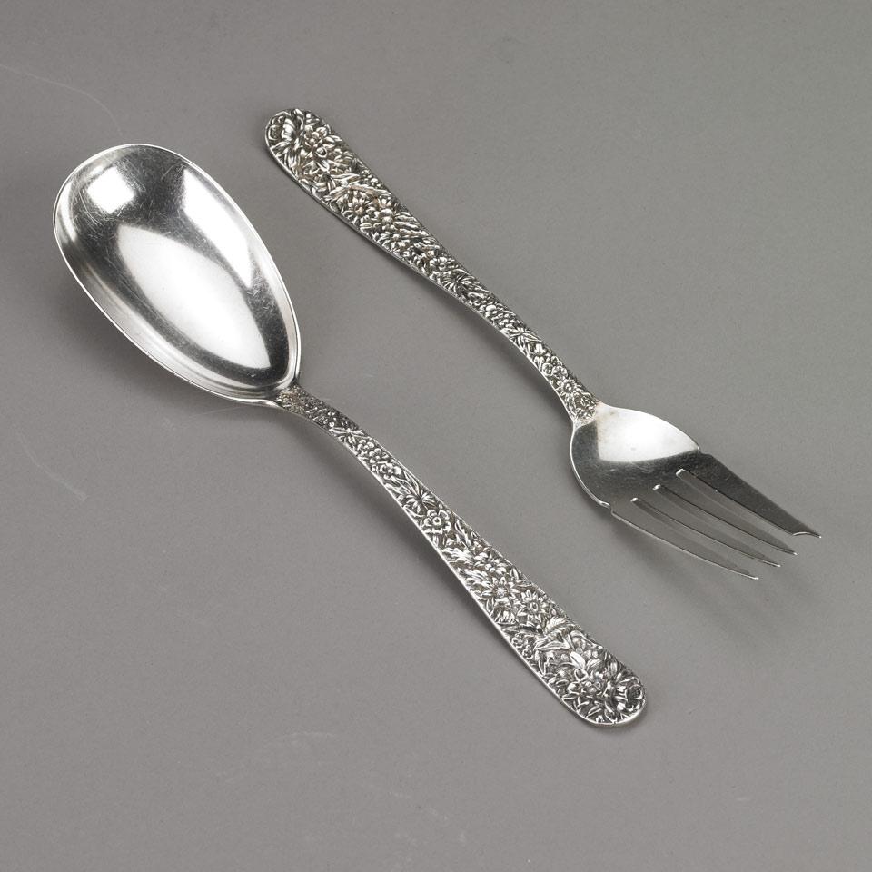Pair of American Silver ‘Repousse’ Pattern Servers, Samuel Kirk & Son Co., Baltimore, Md., early 20th century