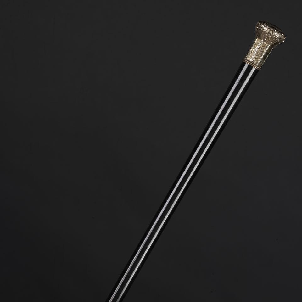 Victorian Gold Filled Walking Stick, 19th century