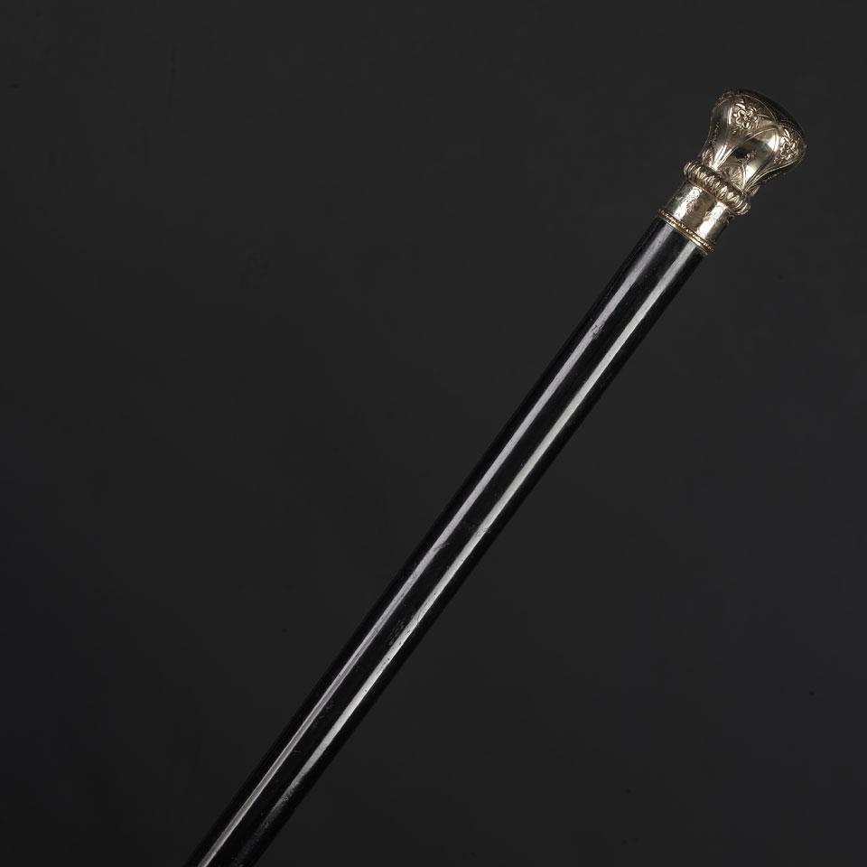 Victorian Gold Filled Walking Stick, 19th century
