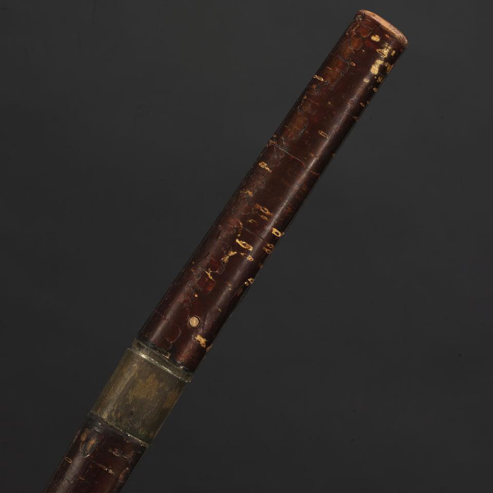 Japanese Birch Bark Covered Walking Stick Sword, 19th century