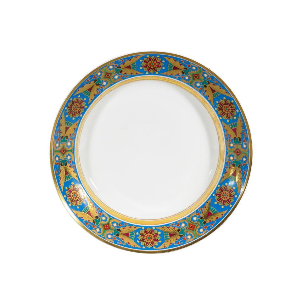 Russian Imperial Porcelain Plate, from the Gothic Service, 1913