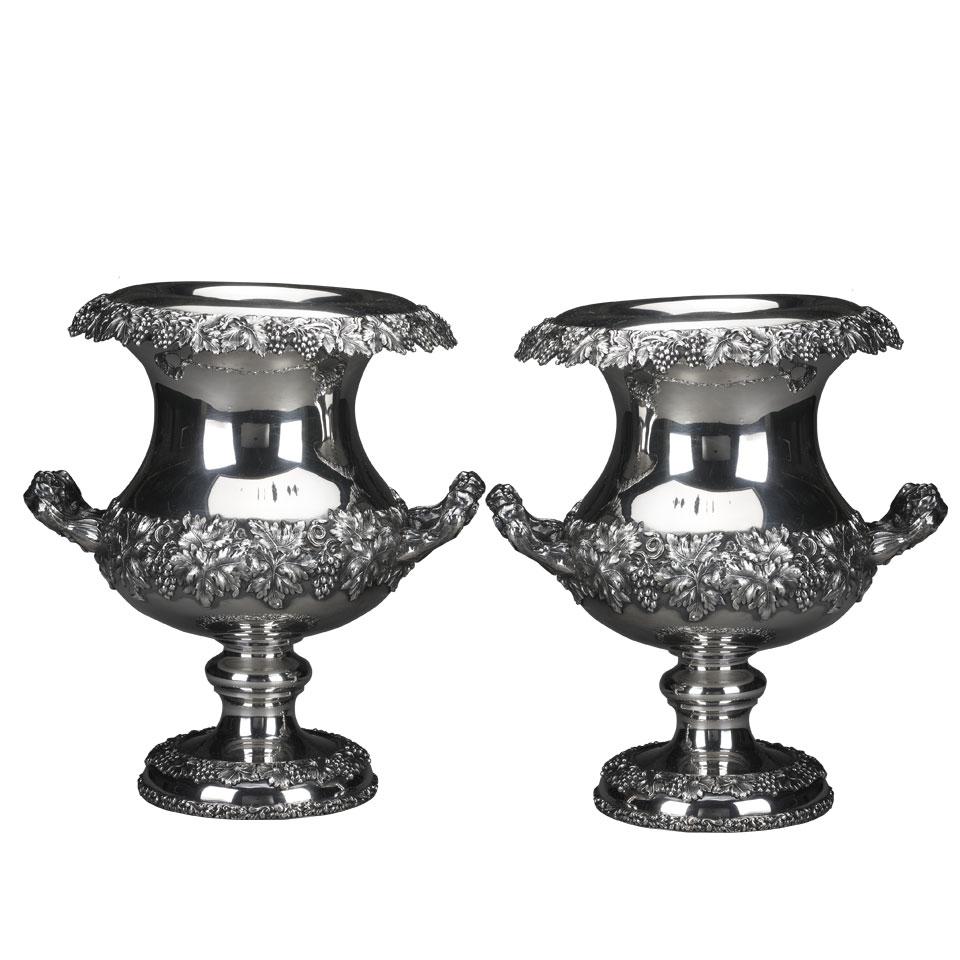 Pair of Sheffield Plated Wine Coolers, c.1830