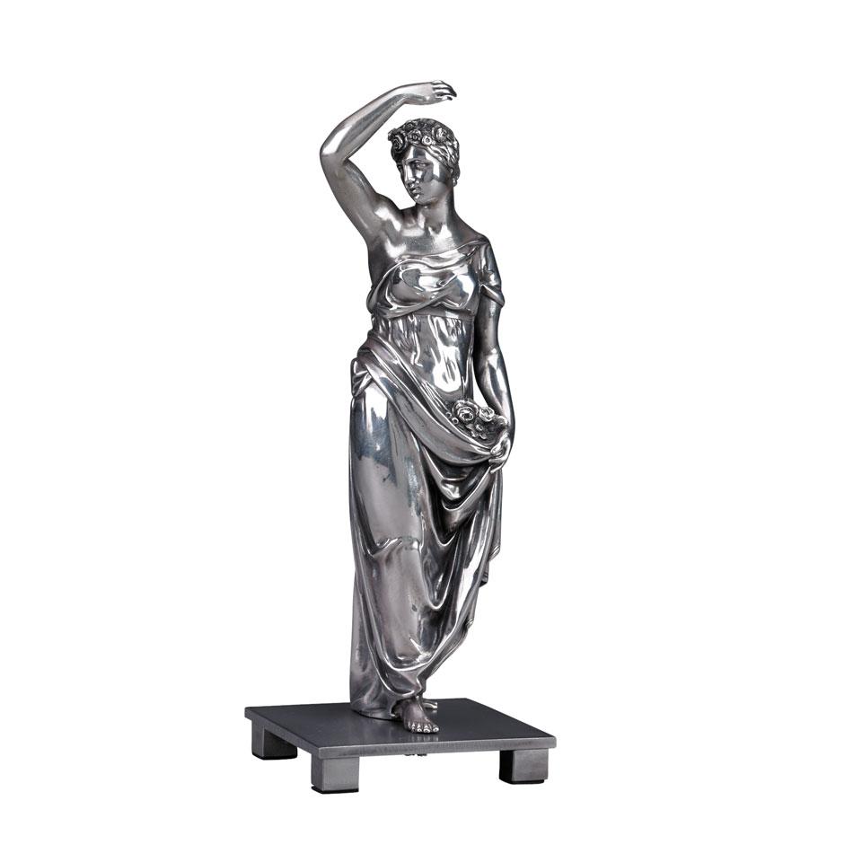 Late Georgian Silver Figure of a Classical Maiden, the design attributed to John Flaxman, R.A., Paul Storr, London, c.1820-30