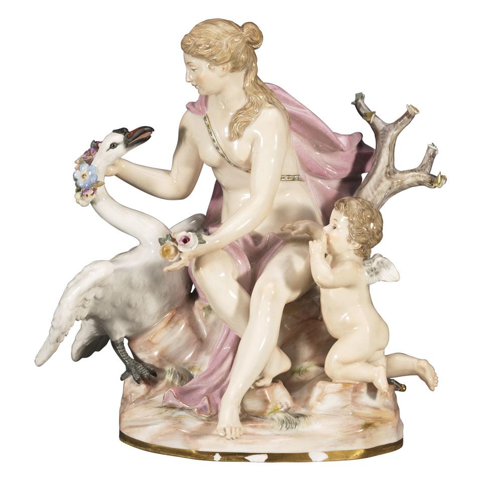 Meissen Group of Leda and the Swan, late 19th century