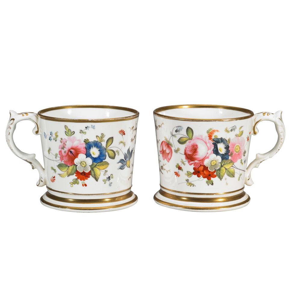Pair of English Porcelain Mugs, c.1830