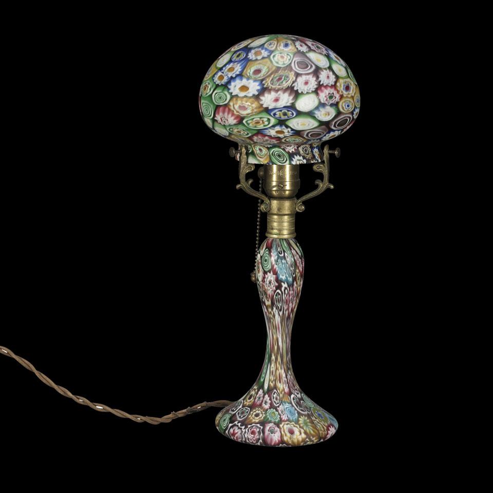 Italian Millefiori Glass Boudoir Lamp, early 20th century