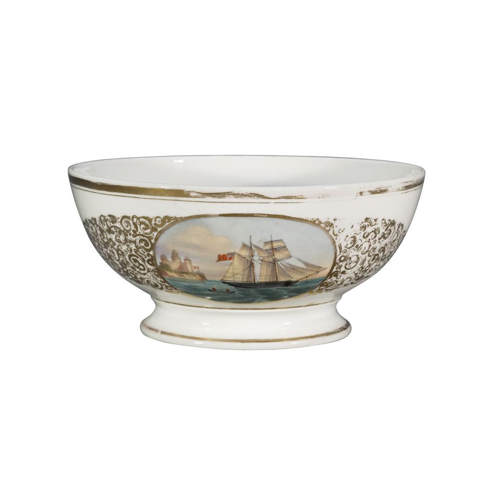 German Porcelain Punch Bowl, mid-19th century