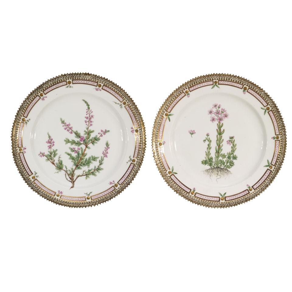 Pair of Royal Copenhagen ‘Flora Danica’ Plates, 20th century