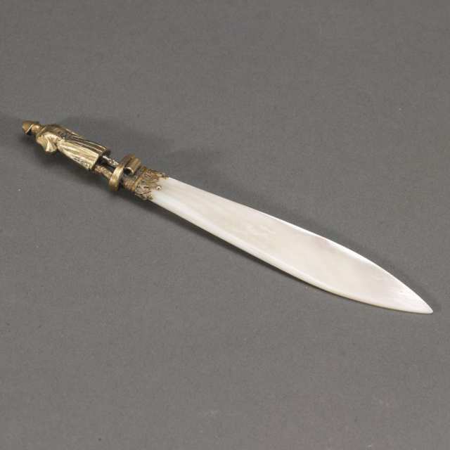 Ormolu Mounted Abalone Letter Knife, early 20th century