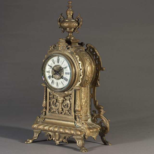 French Renaissance Style Gilt Bronze Mantel Clock, c.1900