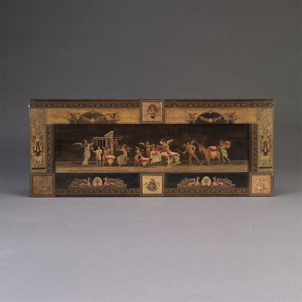 Italian Grand Tour Souvenier Marquetry Inlaid Panel, 19th century