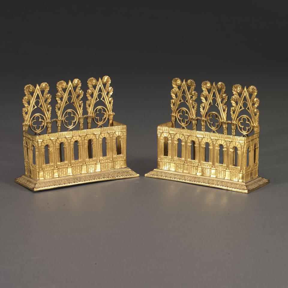 Pair of Gilt Bronze Letter Stands, c.1870