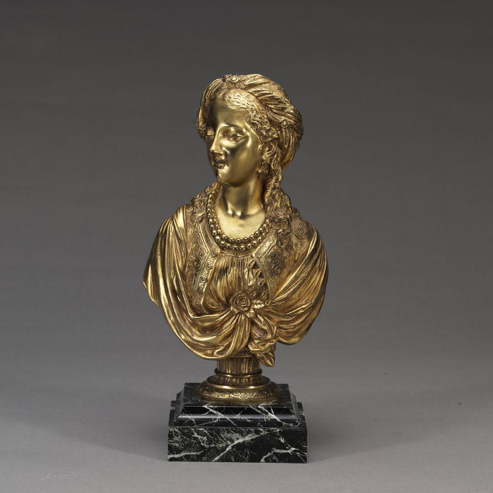 French GIlt Bronze Bust of an Orientalist Woman, late 19th century