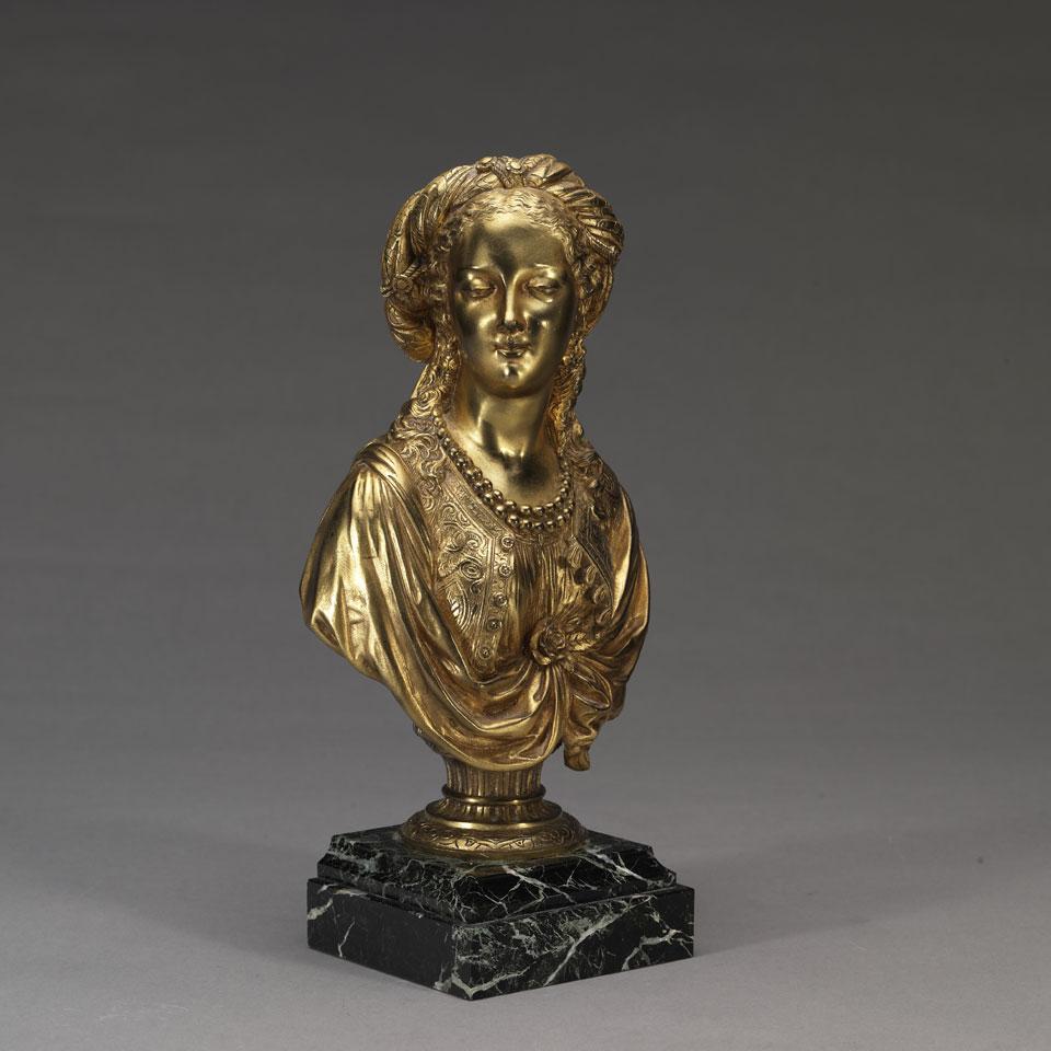 French GIlt Bronze Bust of an Orientalist Woman, late 19th century