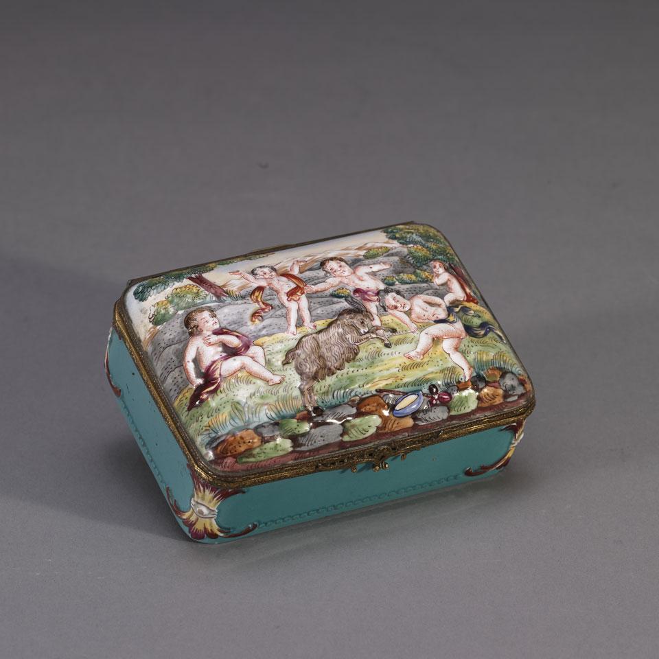 Capodimonte Gilt Metal Mounted Porcelain Dresser Box, Italy, 19th century