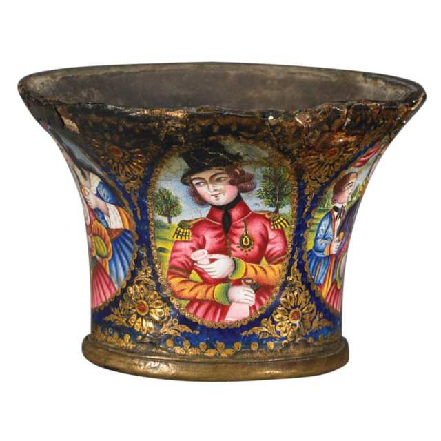 Qajar Enamelled Wine Cup, Persia, 19th Century