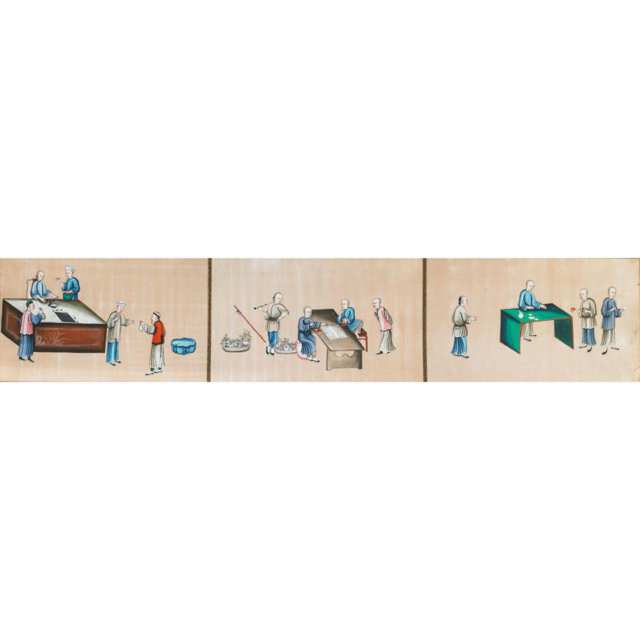 Thirty Export Pith Paper Paintings, Qing Dynasty, 19th Century