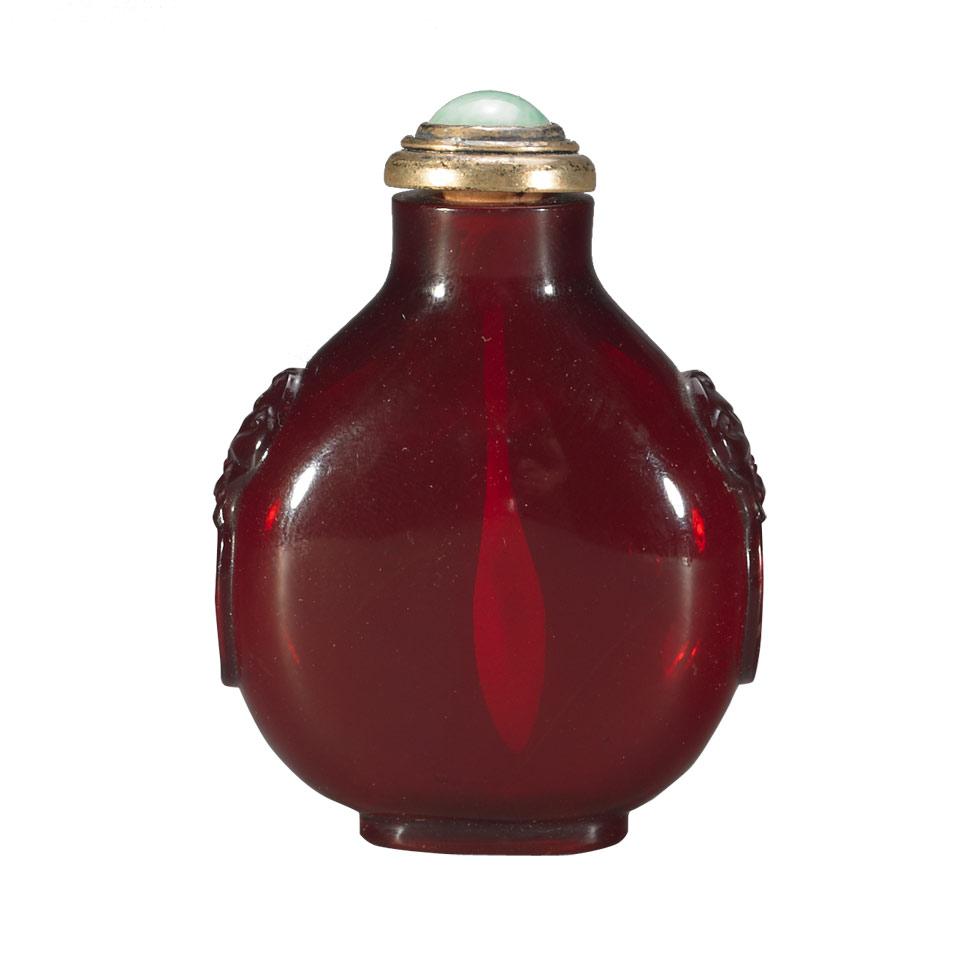 Ruby Red Peking Glass Snuff Bottle