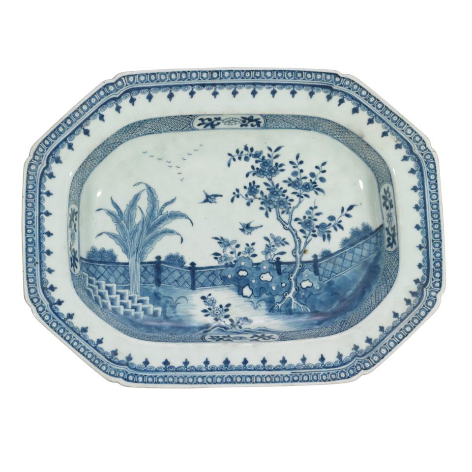 Three Export Blue and White Platters, Qing Dynasty, 19th Century
