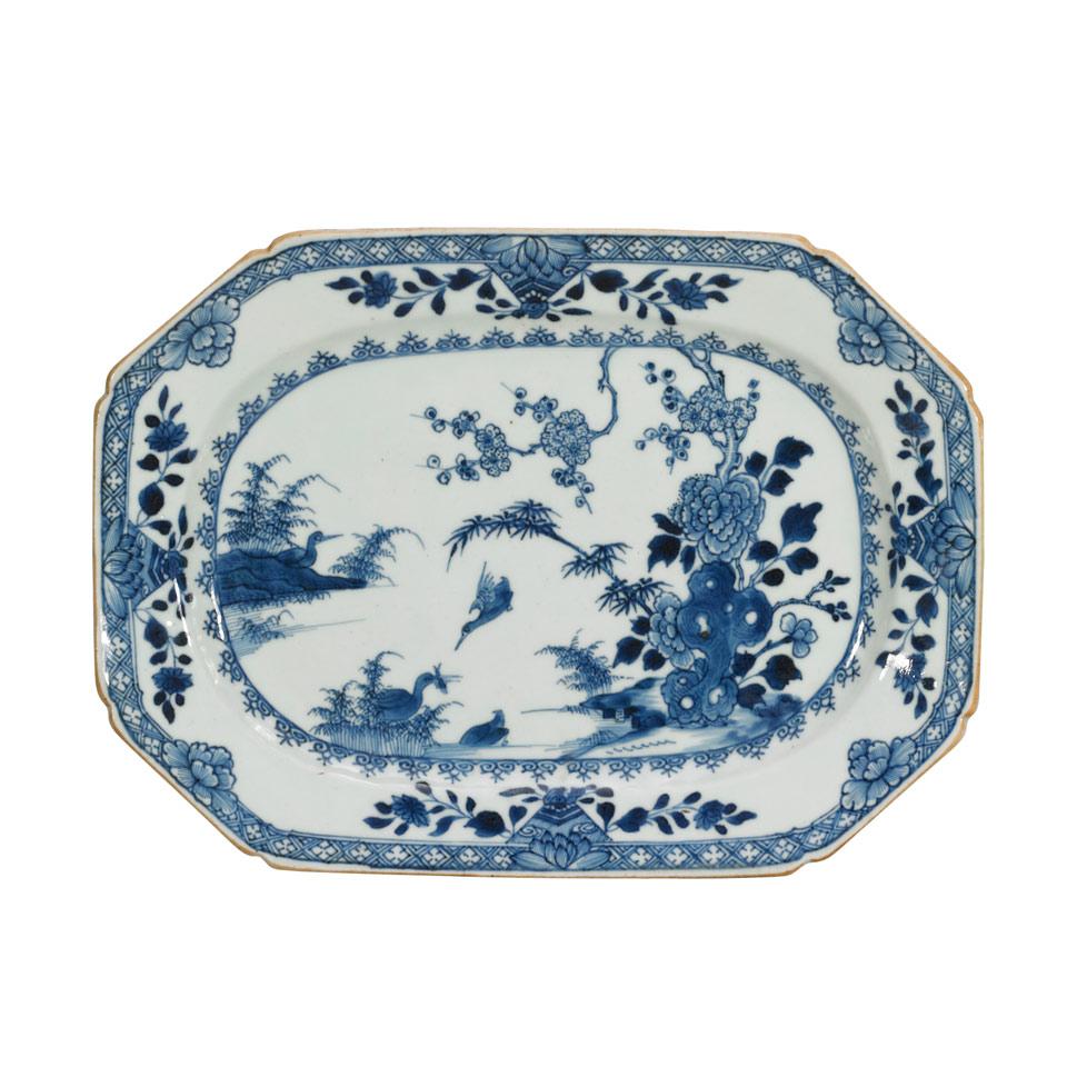 Three Export Blue and White Platters, Qing Dynasty, 19th Century