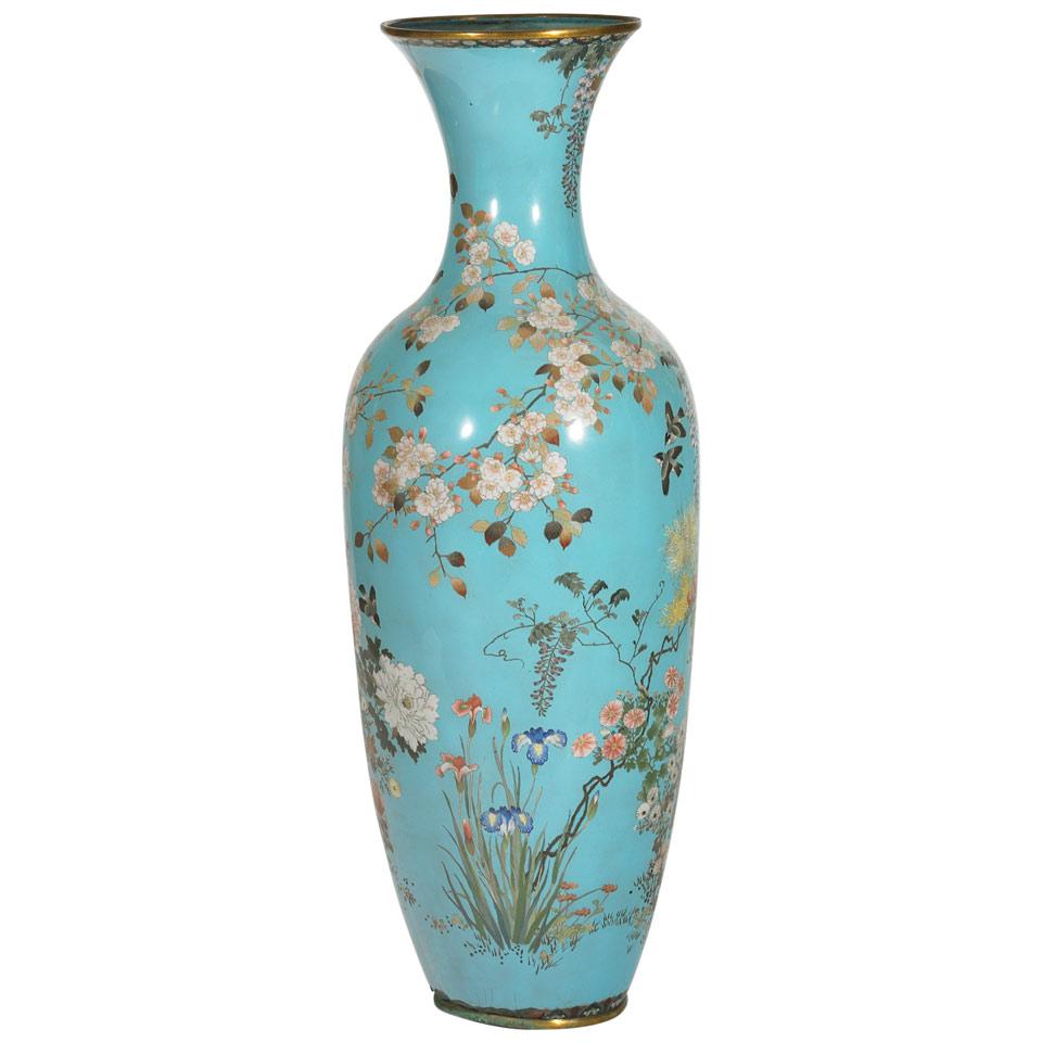 Massive Cloisonné Enamel Floor Vase, 19th Century