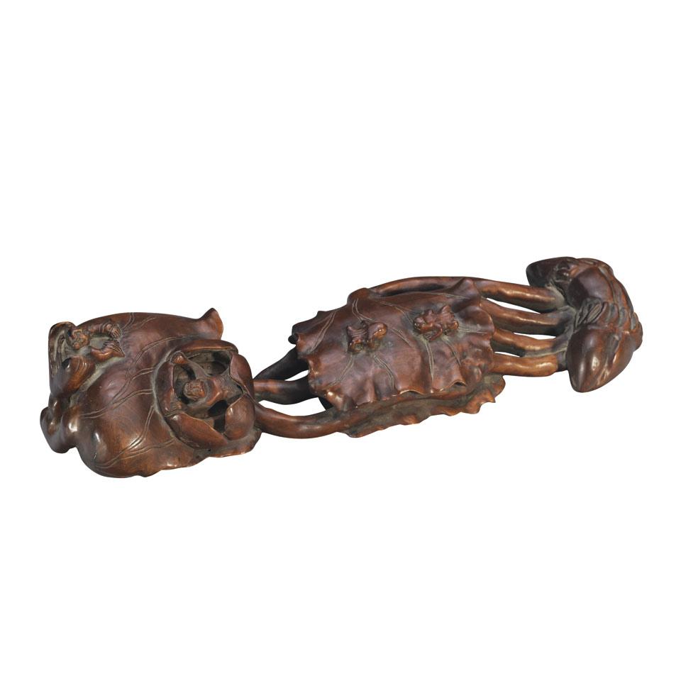 Rosewood Lotus Sceptre, Qing Dynasty