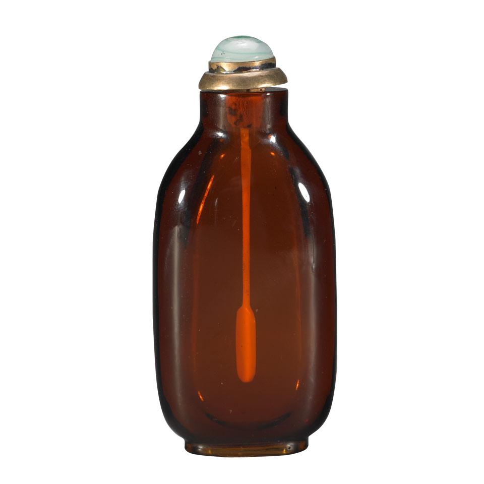 Amber Glass Snuff Bottle, 19th Century