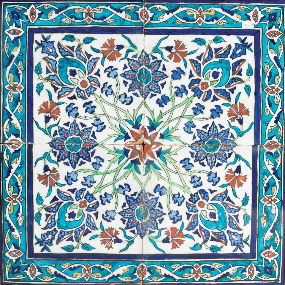 Kutahya Tile Panel, Turkey, 19th Century