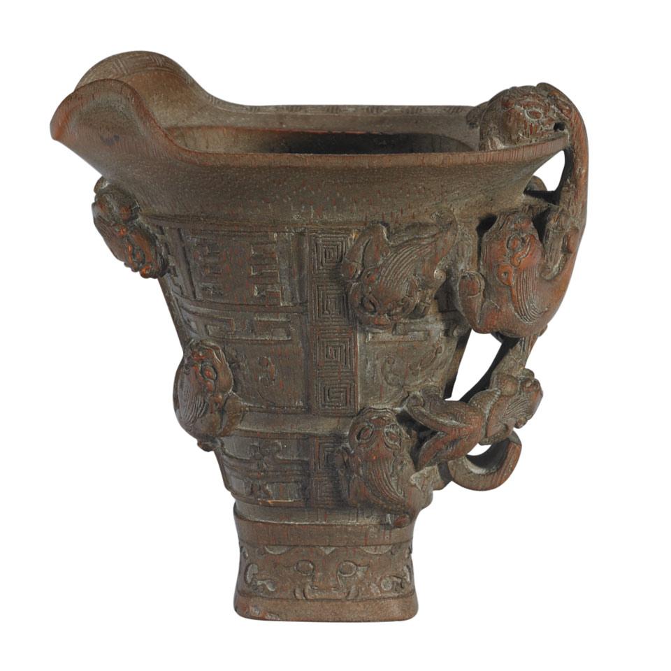 Bamboo Carved Libation Cup