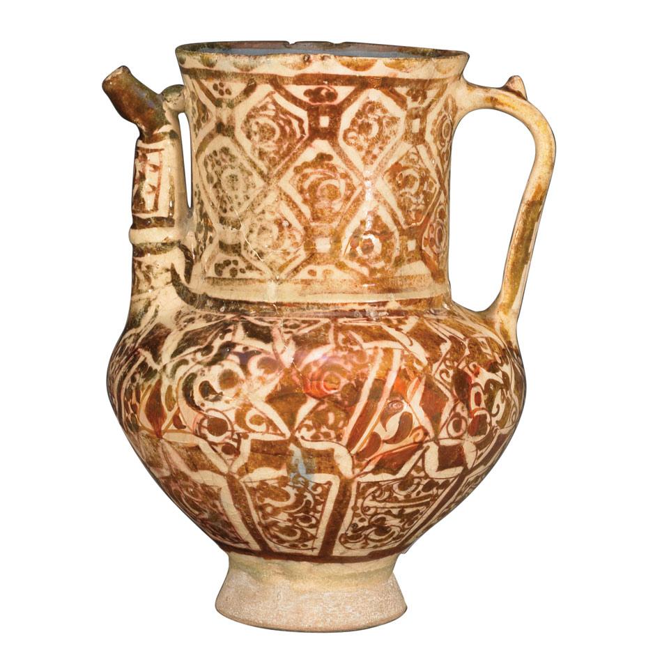 Kashan Lustre Pottery Jug, Persia, 13th Century