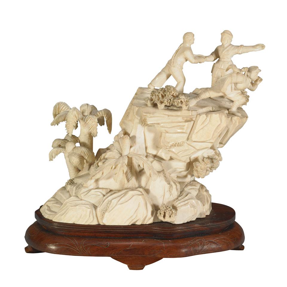 Ivory Carved Chinese Revolution Mountain