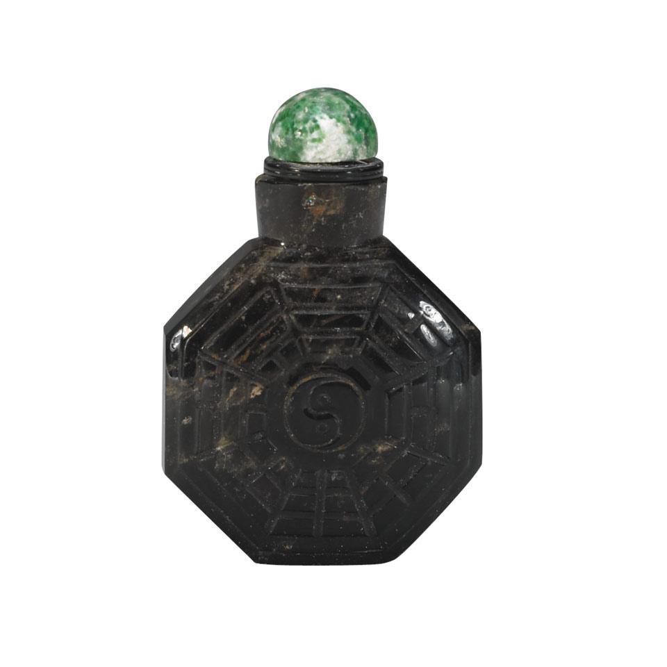 Black Quartz Snuff Bottle, 19th Century