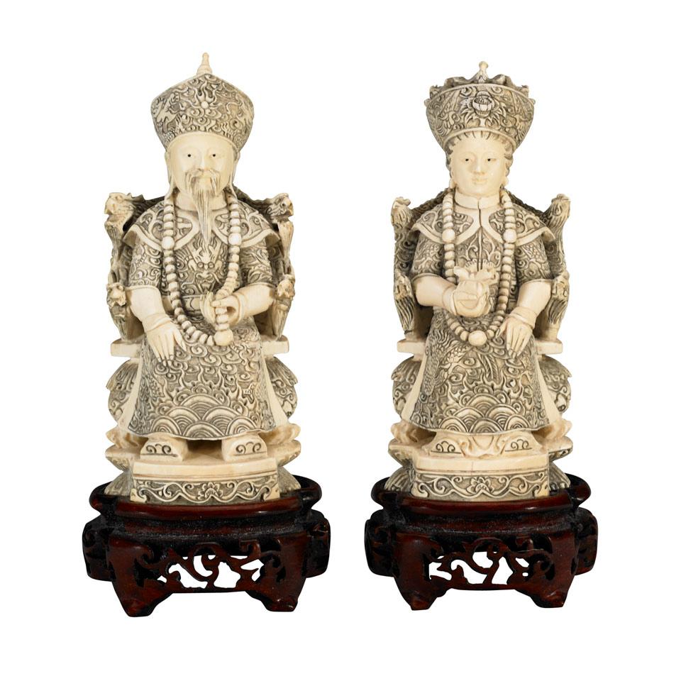 Ivory Carved King and Queen